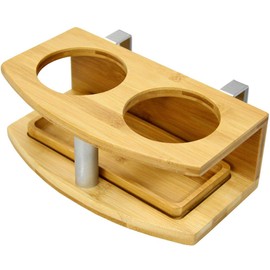 Woodquail Bamboo Clip on Cup Holder Hanging Shelf, Small Bedside Table (Clips 31mm)