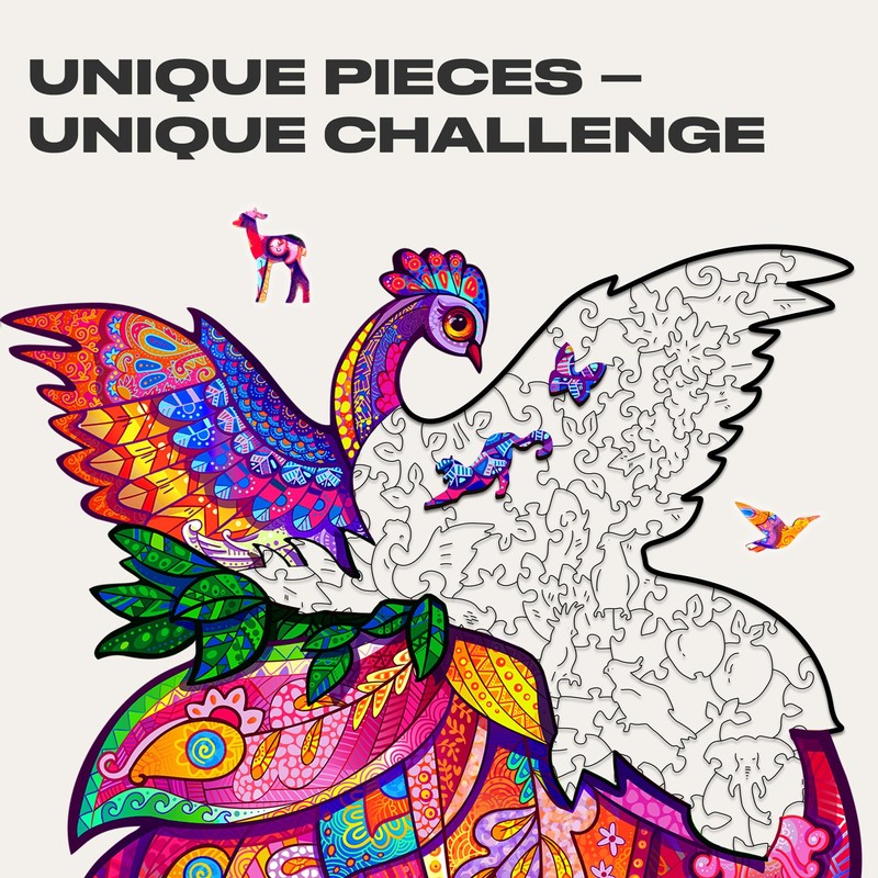 UNIDRAGON Original Wooden Puzzle - Fairy Bird, 297 Pieces, Large