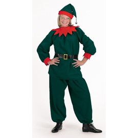 Costume SuperCenter 4 Piece Green Velour with Red Felt Trim Christmas Elf – Adult Large
