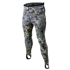 Tilos Camouflage 5.5oz Spearfishing UPF 50+ Rash Guard Pants (S, Green Camo)