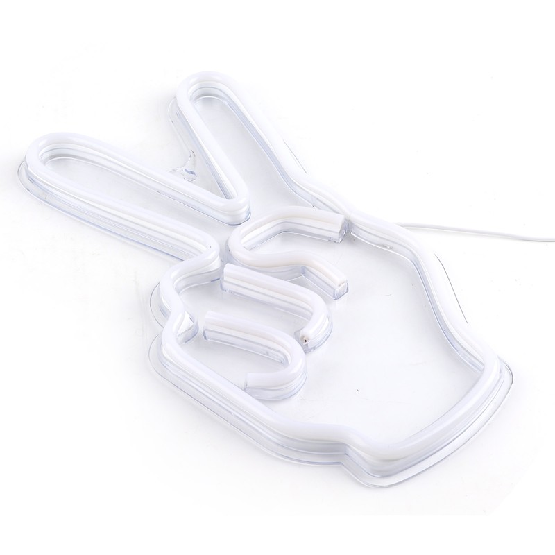 Neon Sign Light Innovative Victory Gesture Decorative Lamp USB Powered