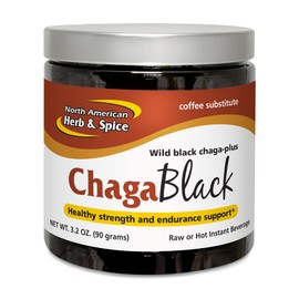 NORTH AMERICAN HERB & SPICE ChagaBlack Tea - 3.2 oz. - Chaga Wild Mushroom Herbal Tea, Coffee Substitute - Adaptogen, Adrenal Support, Endurance & Stamina - Non-GMO - 45 Total Servings