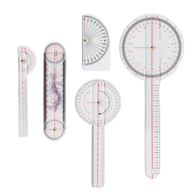 5Pcs Finger Small Joint Goniometer Clear Scale Transparent PVC Finger