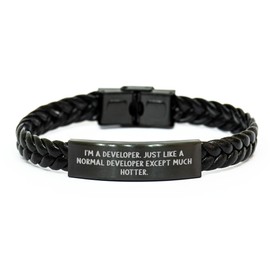 Gifts from Friends to Awesome Developers - Hot and Trendy Interlaced Leather Bracelet, Perfect for Christmas