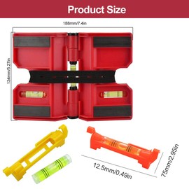 Spirit level for pillars, 2 pieces cord spirit level, line line guidance, post angle spirit level, movable, adjustable in the range 15-180°, post spirit level helpful when aligning pipes