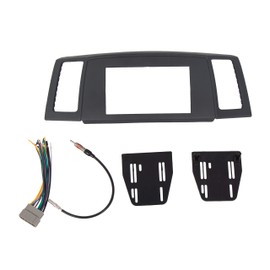 7BLACKSMITHS Double Din Radio Dash Compatible with 2005-2007 Jeep Grand Cherokee Dash Install Radio Kit Navigation Radio Bezel with Wiring Harness Antenna Adapter