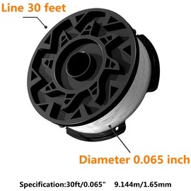 KAHEIGN 8Pcs A6481 A6485 Spool Line with Spool Cap for Black Decker Reflex Strimmer ST5530-GB GLC3630L20-GB STC1820PC-GB BESTA530-GB BESTA525-GB