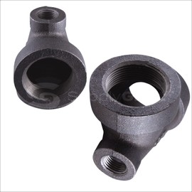Supply Giant CU333H 1-1/4" x 1/2" x 1-1/4" Cast Iron Threaded Reducing Tee for Industrial Piping or DIY Projects with Black Finish