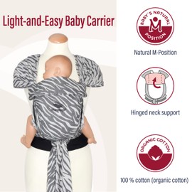 manduca Twist Baby Carrier > < Baby Carrier and Sling for Newborns & Babies, Organic Cotton, Woven Wrap Conversion, Soft Waist Belt, Can Be Used from Birth (Twist Regular, Zebra)