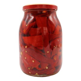 TuttoCalabria, Calabrian Long Vulcan Hot Chili Peppers, Great for Antipasto, Pizza, Pasta, or any other dish that requires hot peppers, Club Pack, 33.51 oz, (950 g)