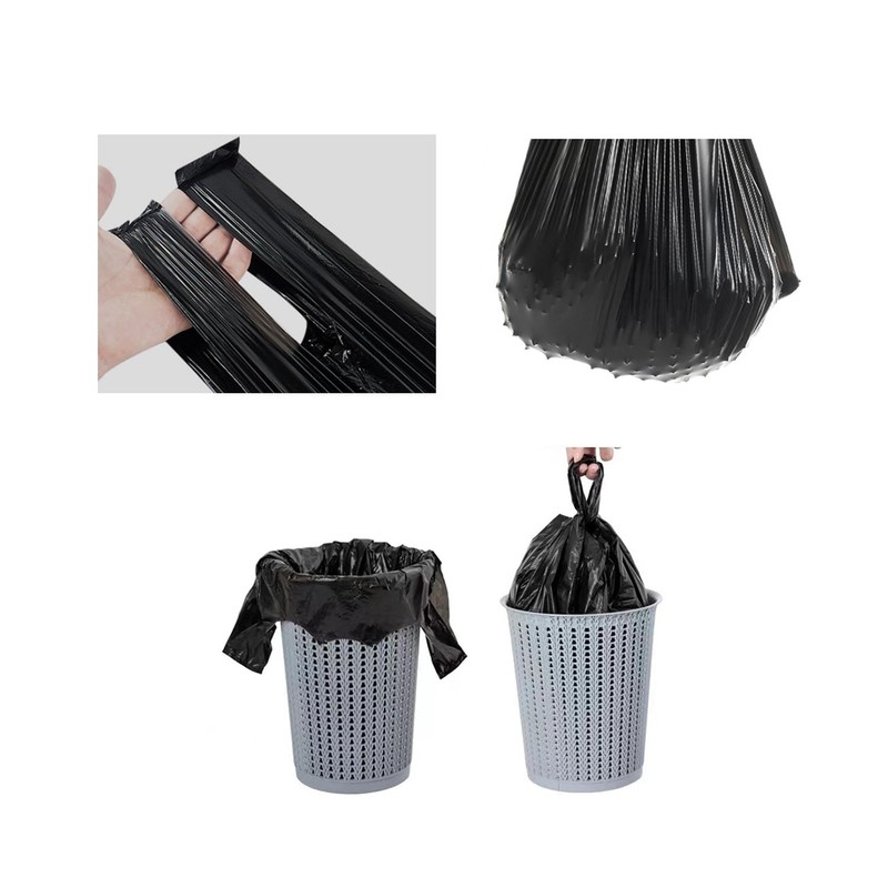 10L Trash Bags 45x50cm Black Disposable Kitchen Trash Can Bags