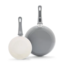 GreenLife Non Stick Fry Pan Set (7" & 10"), Non-Toxic PFAS-Free Ceramic Skillets, Dishwasher & Oven Safe, Egg Omelet Frying Pans, Stay- Cool Handles, Kitchen Home Cooking Essentials, Gray