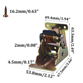 PDETVEO 4-Pack 0-90° Folding Support Brackets with Smooth Self-Locking Mechanism, Adjustable Foldable Hinges for Table Legs and Workbench, Premium Hardware Kit with Mounting Screws (Gold)