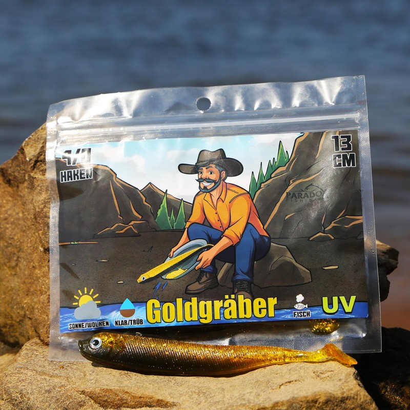 Paradox Fishing Set of 5 Gold Diggers Zander Rubber Fish