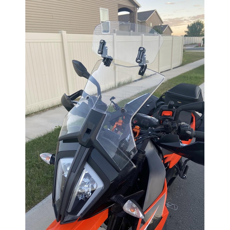 KEMIMOTO Motorcycle Windshield Upgraded Aluminum Metal Heightened Windshield Extension Spoiler