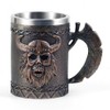 Arola Taza de hacha vikinga, taza de cerveza de calavera
