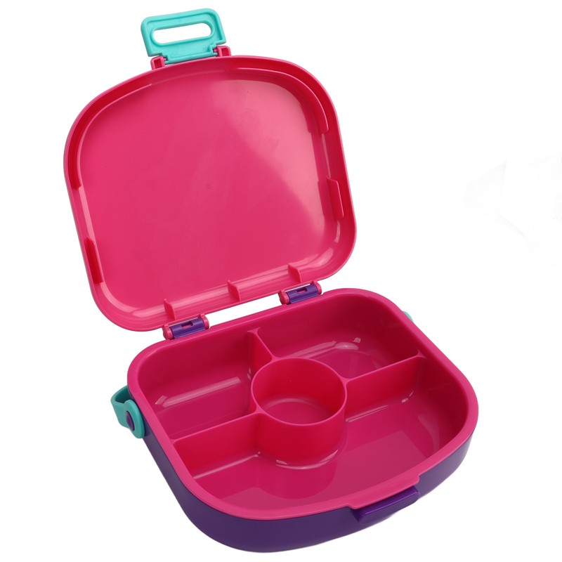 Bento Lunch Box ABS Separate Compartments with Buckle Handle Leakage