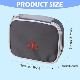 Ji liangli 1 grey medicine bag; a portable mini first-aid kit with a zip; ideal as a compact travel first-aid kit for the home, office, outdoors and holidays; a practical medicine storage bag