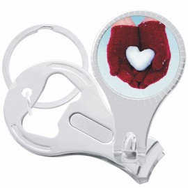 Snow Heart Love Nail Clippers Plus Bottle Opener Keychain