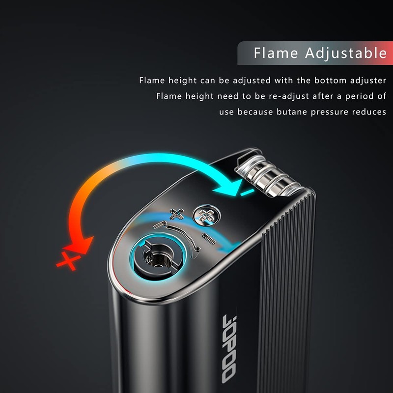 JOPOO Pipe Lighter Gas Butane Refillable Soft Flame with Pipe