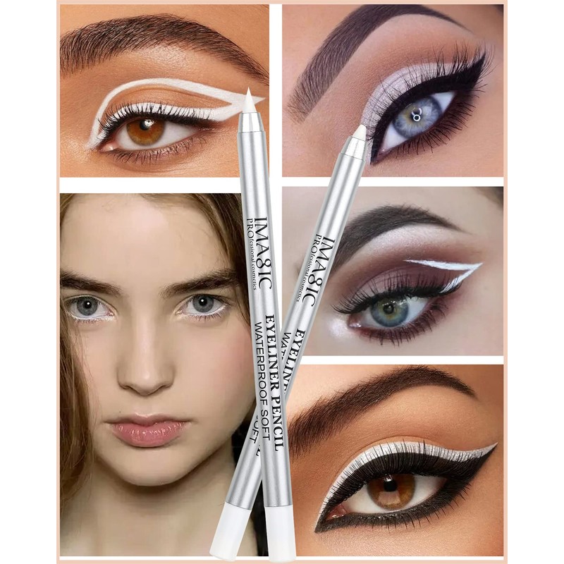 White Waterproof Gel Eyeliner Pens, Highlighter Eye Liner Pencil, Tattoo