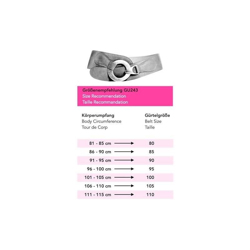 Caspar GU243 Women's Wide Waist Belt, Cognac