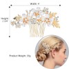 Yovic Crystal Bride Wedding Hair Comb Gold Bridal Headpieces Rhinestone
