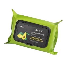 KESHAWER Avocado Makeup Remover Facial Wipes Moisturizing Deep Cleaning Wipes Cucumber & Vitamin E Makeup Remover Wipes Hydrating, Refreshing, Soothing (Pack Of 1,Makeup Wipes)