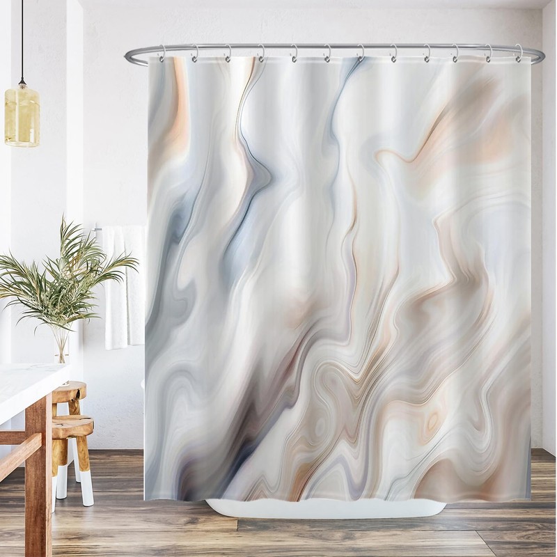 Ulticool Shower Curtain - Marble Waves Brown Sepia - 180