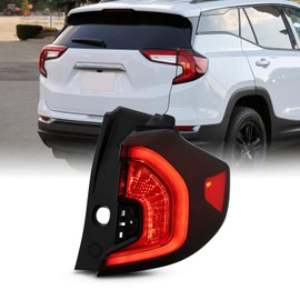 AKKON - Fits 2022-2025 GMC Terrain SLE/SLT / AT4 Black Trim Red Lens Tail Light Outer Passenger w/LED DRL Running