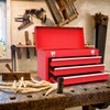 IRONMAX Portable Tool Box, Lockable Steel Tool Chest Cabinet w/