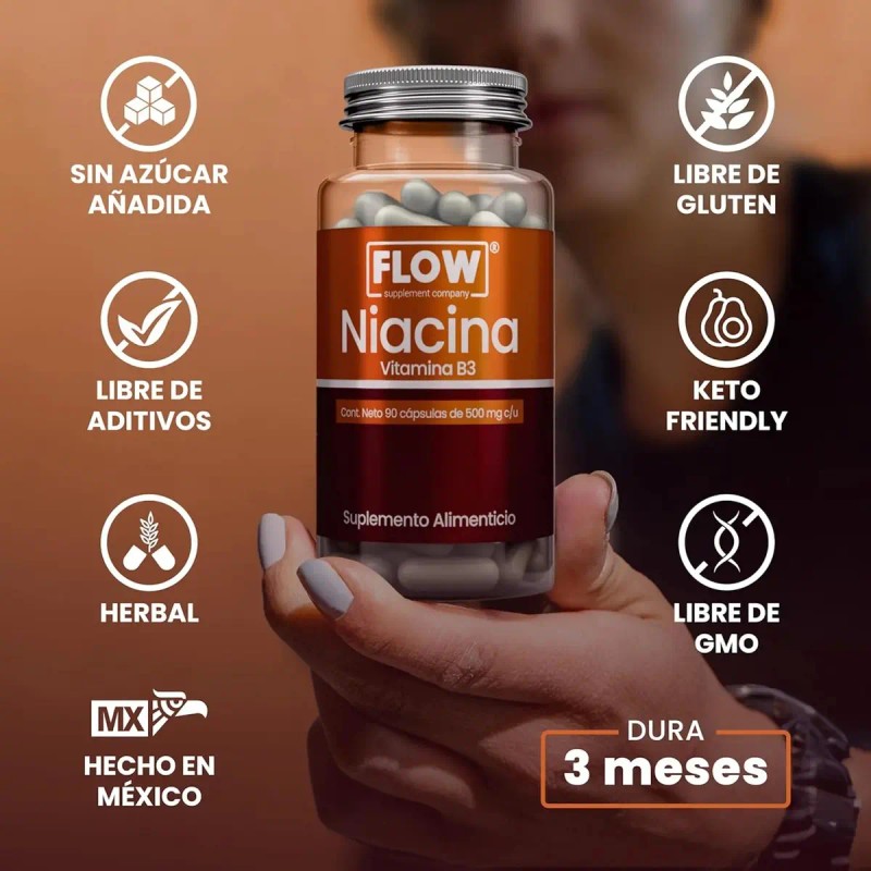 Niacina Vitamina Cápsulas 500 Flow