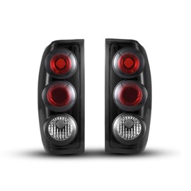 I1MOTOR Tail lights Fit for Nissan Frontier 1998 1999 2000 2001 2002 2003 2004, Taillights Lamps Assemblies, Tail Lamps Replacement, Passenger & Driver Side, 1 Pair (Black Housing+ Clear Lens)