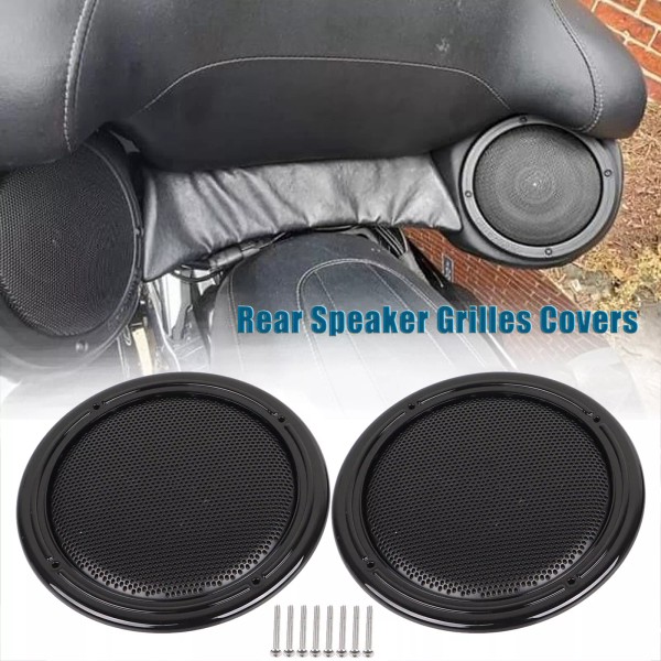 Unbranded Black Rear Speaker Trim Grill Mesh Covers For Harley
