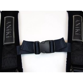 Aniki Dynamics 2X ANIKI BLACK 4 POINT AIRCRAFT BUCKLE SEAT BELT HARNESS w/ ULTRA SHOULDER PAD