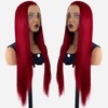 SSSNIVIA Red Wig Synthetic Lace Front Wig Glueless 13x4 HD