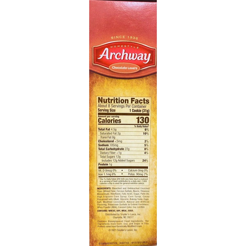 Archway Homestyle Classics Soft Dutch Cocoa Chocolate Lovers Cookies 8.75