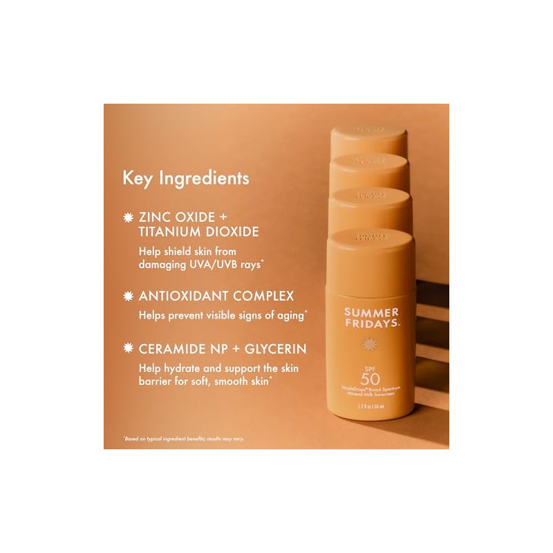 Summer Fridays ShadeDrops Protector solar de leche mineral SPF 50