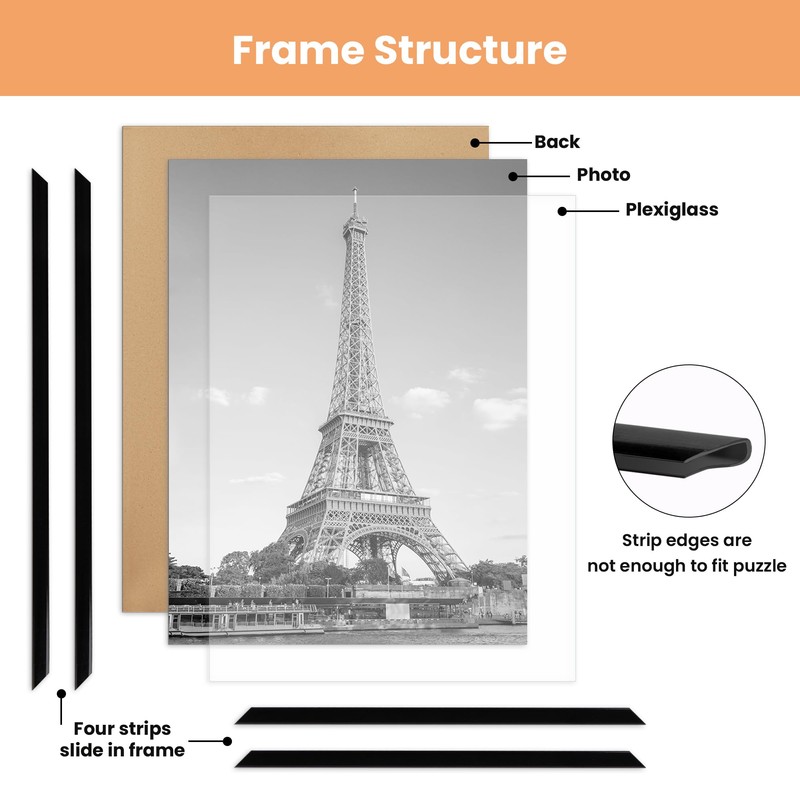 upsimples 27x40 in Poster Frame Black 3 Pack, Scratch-Proof Picture