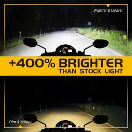 wideep 7 Inch Round Motorcycle LED Assembly for Harley, H6024 6024 500% Brighter Plug and Play, High and Low Beam with H4 Adapter, 1 Pc