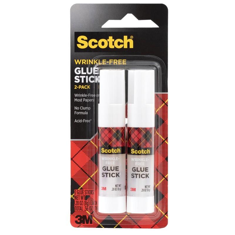 Scotch Wrinkle-Free Glue Sticks, 2 Pack, .27 oz Each