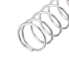 sourcing map Compression Spring, 304 Stainless Steel Compression Springs, Silver Spiral Spring, Steel Spring 5 mm OD 0.4 mm, Cable Size 9 mm, Compressed Length 25 mm, Length 2N Load Capacity, Pack of