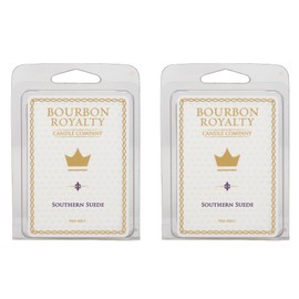 Bourbon Royalty Luxuriously Scented 2 Ounce Wax Mixer Wax Melt Cubes for Tart Burner, Southern Suede, White, 2 Pack