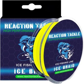 Reaction Tackle Ice Braid Hi-Vis Braided Fishing Line Tip Up Line Yellow 4.5kg/137m