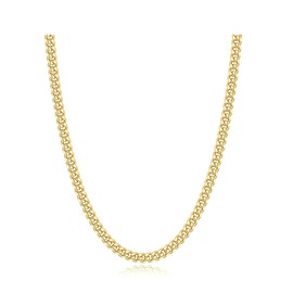 Avotto 14K Gold Plated Chain 5mm Cuban Chain Necklace Hypoallergenic Gold Chains Necklace Jewelery Gifts 22Inch