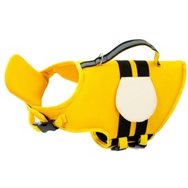 Little Bean Pet Dog Life Jacket Adjustable High Buoyancy Reflective Line Easy Dry Swim Life Vest for Water Play, Protect Dog Safety, Swimming Practice Supplies, Small Dogs, Medium Dogs (M)
