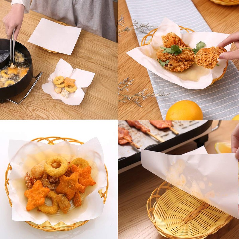 Oil-Absorbing Paper For Fried Food and Tempura,Extra Thick,50 Sheet Pack,19.7cm