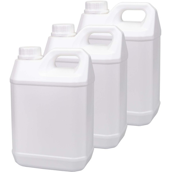 WUWEOT 3 Pack 2.5 L Plastic F-Style Jugs, Large Empty Jug Container Bottle with Child Resistant Airtight Lids, Reusable Food-grade BPA Free HDPE Plastic, for Home and Industrial Use