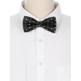 Allegra K Men's Pre-Tied Adjustable Polka Dots Neck Ties Tuxedo Work Party Prom Bowtie Black One Size