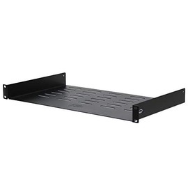 NavePoint Universal Rack Tray Vented Shelves 1U Black 10.5 Inches (270mm deep) No Lip